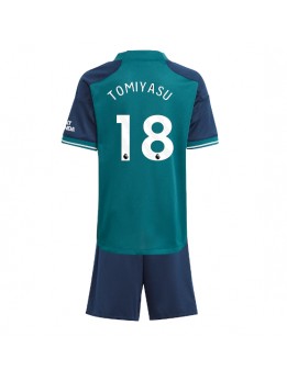 Arsenal Takehiro Tomiyasu #18 Ausweichtrikot für Kinder 2023-24 Kurzarm (+ Kurze Hosen)